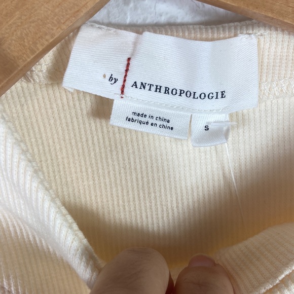 New nwt Anthropologie cream cutout detail top S - Picture 4 of 7